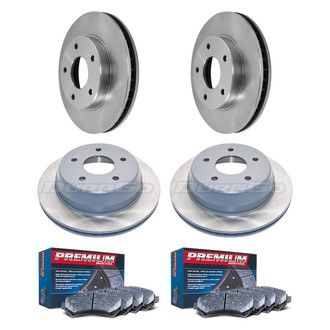 DuraGo® - Premium™ Plain Front and Rear Brake Kit with Semi-Metallic Pads