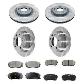 DuraGo® - Premium™ Plain Front and Rear Brake Kit with Semi-Metallic Pads