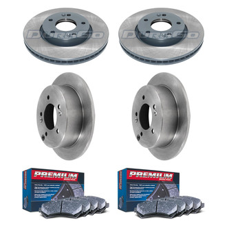 DuraGo® - Premium™ Plain Front and Rear Brake Kit with Semi-Metallic Pads