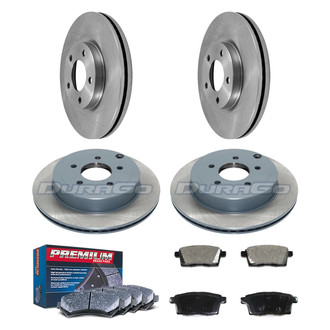 DuraGo® - Premium™ Plain Front and Rear Brake Kit with Semi-Metallic Pads