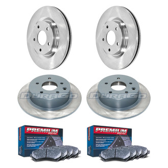 DuraGo® - Premium™ Plain Front and Rear Brake Kit with Semi-Metallic Pads