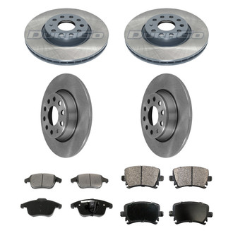 DuraGo® - Premium™ Plain Front and Rear Brake Kit with Semi-Metallic Pads