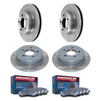 DuraGo® - Premium™ Plain Front and Rear Brake Kit with Semi-Metallic Pads