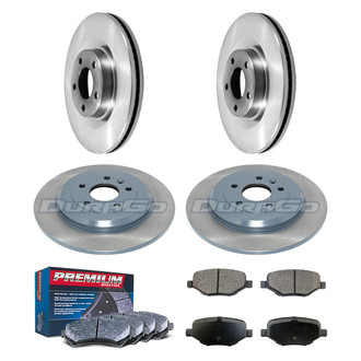 DuraGo® - Premium™ Plain Front and Rear Brake Kit with Semi-Metallic Pads