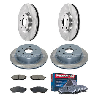 DuraGo® - Premium™ Plain Front and Rear Brake Kit with Semi-Metallic Pads