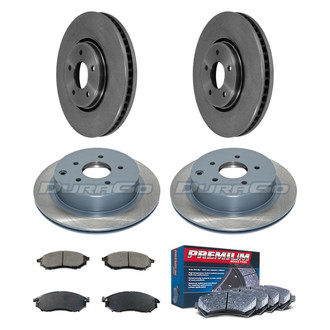 DuraGo® - Premium™ Plain Front and Rear Brake Kit with Semi-Metallic Pads