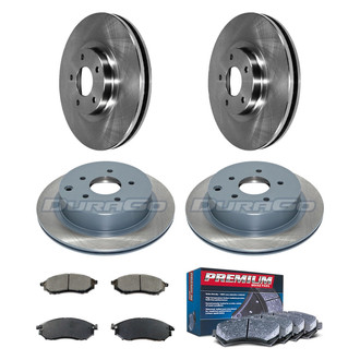 DuraGo® - Premium™ Plain Front and Rear Brake Kit with Semi-Metallic Pads
