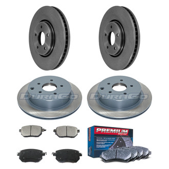 DuraGo® - Premium™ Plain Front and Rear Brake Kit with Semi-Metallic Pads
