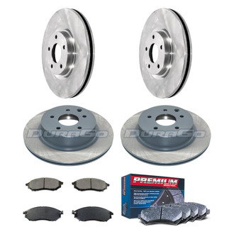DuraGo® - Premium™ Plain Front and Rear Brake Kit with Semi-Metallic Pads