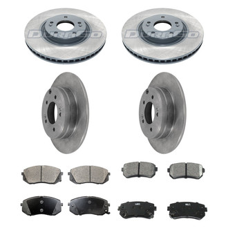 DuraGo® - Premium™ Plain Front and Rear Brake Kit with Semi-Metallic Pads