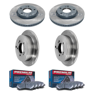 DuraGo® - Premium™ Plain Front and Rear Brake Kit with Semi-Metallic Pads