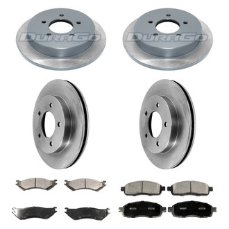 DuraGo® - Premium™ Plain Front and Rear Brake Kit with Semi-Metallic Pads
