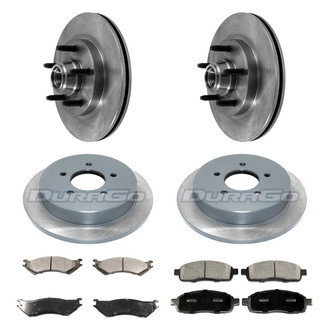 DuraGo® - Premium™ Plain Front and Rear Brake Kit with Semi-Metallic Pads