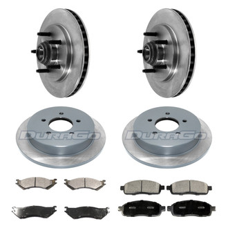 DuraGo® - Premium™ Plain Front and Rear Brake Kit with Semi-Metallic Pads