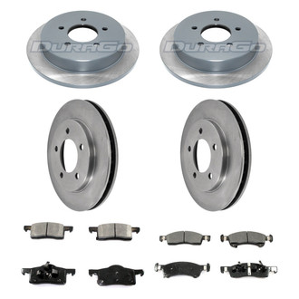 DuraGo® - Premium™ Plain Front and Rear Brake Kit with Semi-Metallic Pads