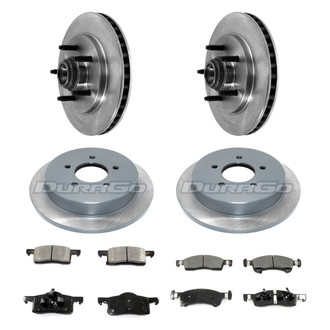 DuraGo® - Premium™ Plain Front and Rear Brake Kit with Semi-Metallic Pads