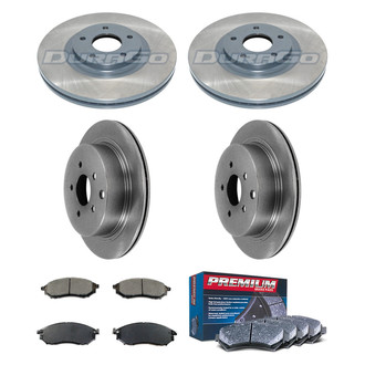 DuraGo® - Premium™ Plain Front and Rear Brake Kit with Semi-Metallic Pads