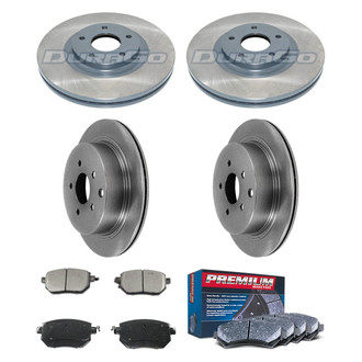 DuraGo® - Premium™ Plain Front and Rear Brake Kit with Semi-Metallic Pads