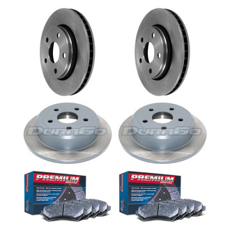 DuraGo® - Premium™ Plain Front and Rear Brake Kit with Semi-Metallic Pads