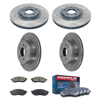 DuraGo® - Premium™ Plain Front and Rear Brake Kit with Semi-Metallic Pads