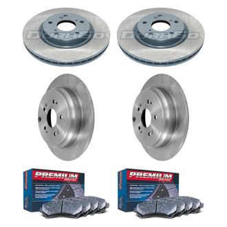 DuraGo® - Premium™ Plain Front and Rear Brake Kit with Semi-Metallic Pads