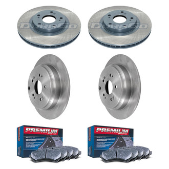 DuraGo® - Premium™ Plain Front and Rear Brake Kit with Semi-Metallic Pads