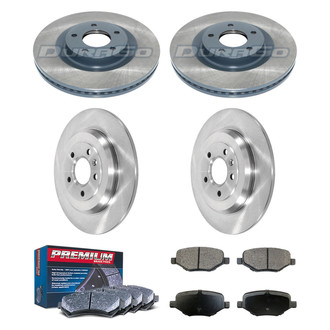 DuraGo® - Premium™ Plain Front and Rear Brake Kit with Semi-Metallic Pads