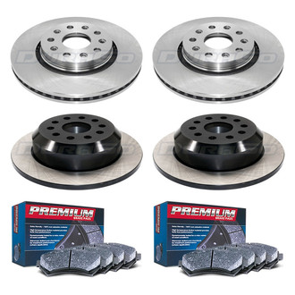 DuraGo® - Premium™ Plain Front and Rear Brake Kit with Semi-Metallic Pads