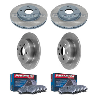 DuraGo® - Premium™ Plain Front and Rear Brake Kit with Semi-Metallic Pads