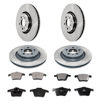 DuraGo® - Premium™ Plain Front and Rear Brake Kit with Semi-Metallic Pads