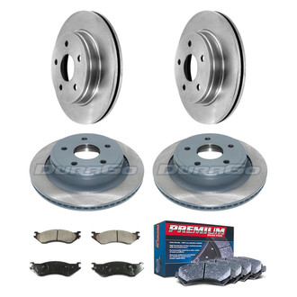 DuraGo® - Premium™ Plain Front and Rear Brake Kit with Semi-Metallic Pads