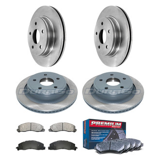 DuraGo® - Premium™ Plain Front and Rear Brake Kit with Semi-Metallic Pads