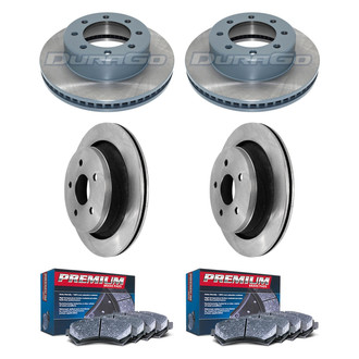 DuraGo® - Premium™ Plain Front and Rear Brake Kit with Semi-Metallic Pads