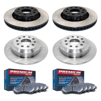 DuraGo® - Premium™ Plain Front and Rear Brake Kit with Semi-Metallic Pads