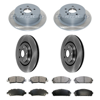 DuraGo® - Premium™ Plain Front and Rear Brake Kit with Semi-Metallic Pads