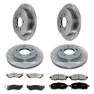 DuraGo® - Premium™ Plain Front and Rear Brake Kit with Semi-Metallic Pads