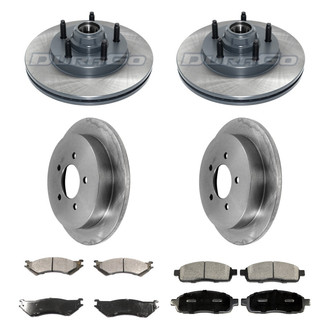 DuraGo® - Premium™ Plain Front and Rear Brake Kit with Semi-Metallic Pads