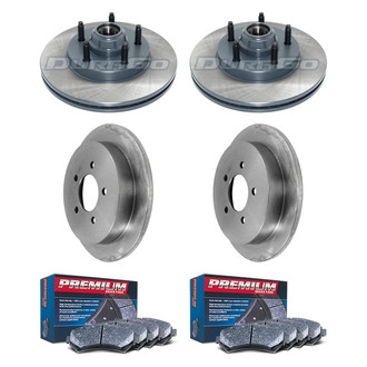 DuraGo® - Premium™ Plain Front and Rear Brake Kit with Semi-Metallic Pads
