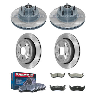 DuraGo® - Premium™ Plain Front and Rear Brake Kit with Semi-Metallic Pads