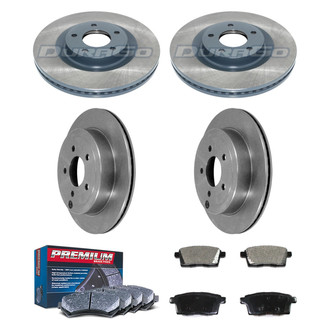 DuraGo® - Premium™ Plain Front and Rear Brake Kit with Semi-Metallic Pads