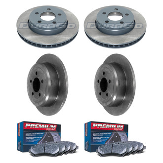 DuraGo® - Premium™ Plain Front and Rear Brake Kit with Semi-Metallic Pads