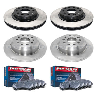 DuraGo® - Premium™ Plain Front and Rear Brake Kit with Semi-Metallic Pads