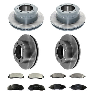 DuraGo® - Premium™ Plain Front and Rear Brake Kit with Semi-Metallic Pads