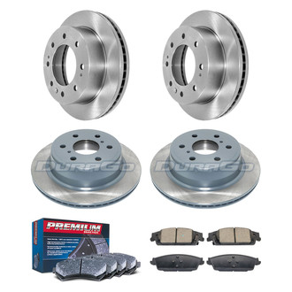 DuraGo® - Premium™ Plain Front and Rear Brake Kit with Semi-Metallic Pads