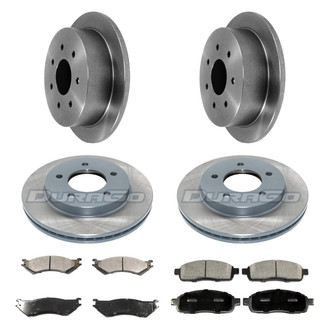 DuraGo® - Premium™ Plain Front and Rear Brake Kit with Semi-Metallic Pads