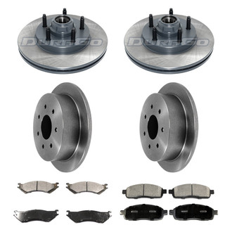DuraGo® - Premium™ Plain Front and Rear Brake Kit with Semi-Metallic Pads