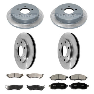 DuraGo® - Premium™ Plain Front and Rear Brake Kit with Semi-Metallic Pads