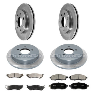DuraGo® - Premium™ Plain Front and Rear Brake Kit with Semi-Metallic Pads