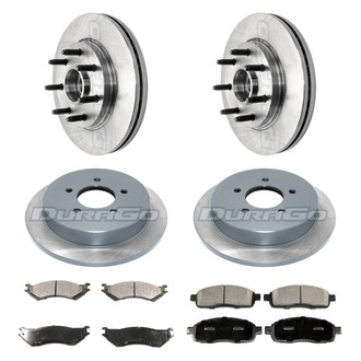 DuraGo® - Premium™ Plain Front and Rear Brake Kit with Semi-Metallic Pads
