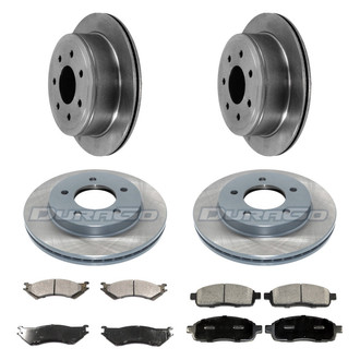 DuraGo® - Premium™ Plain Front and Rear Brake Kit with Semi-Metallic Pads